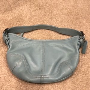 Coach | Small Leather 2000s Blue Purse. With Silver Hardware